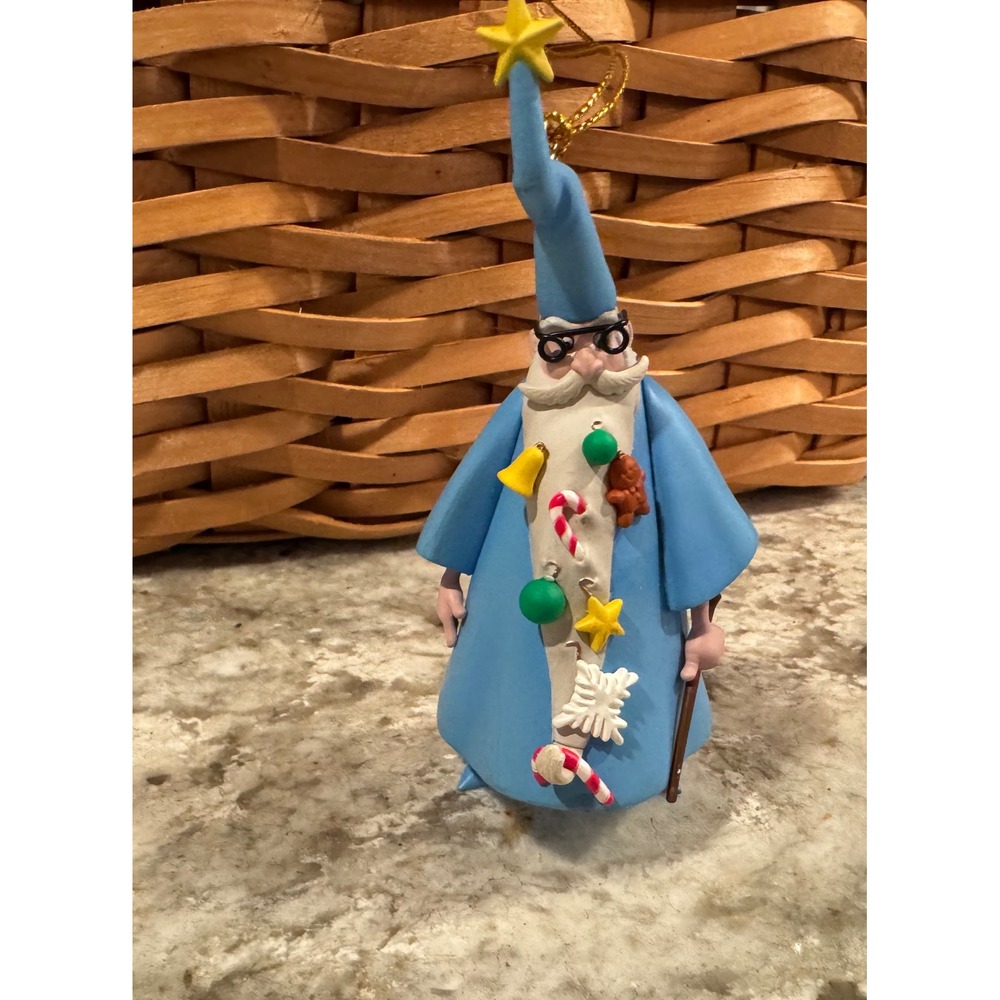 Disney Merlin The Sword in the Stone Christmas Ornament Decorated Beard Blue